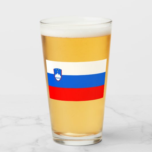 Slowenische Flagge Glas (Vorne (Gefüllt))