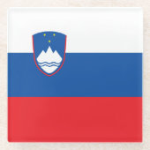 Slowenische Flagge Glasuntersetzer (Vorderseite)