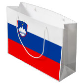 Slowenische Flagge Große Geschenktüte (Rückseite Schrägansicht)