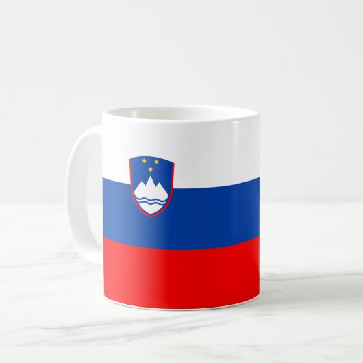 Slowenische Flagge Kaffeetasse (Vorderseite Links)