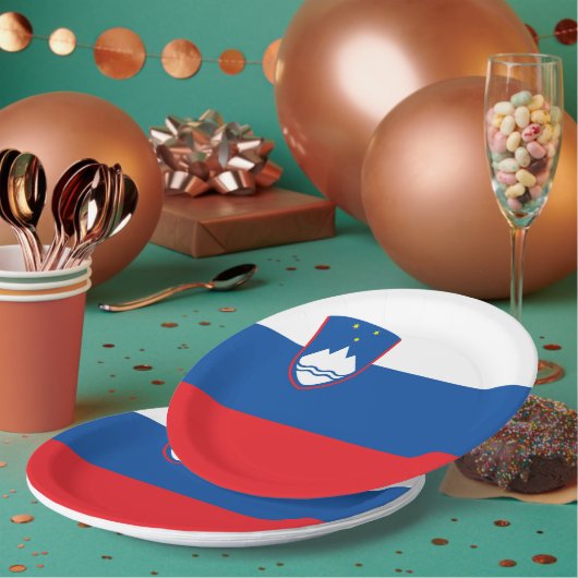 Slowenische Flagge Pappteller (Multi)