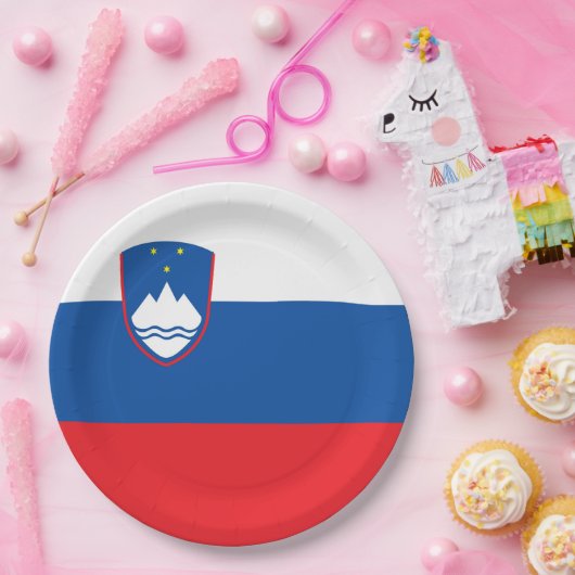 Slowenische Flagge Pappteller (Party)