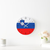 Slowenische Flagge Runde Wanduhr (Zuhause)