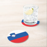 Slowenische Flagge Runder Pappuntersetzer<br><div class="desc">Ein ideales Geschenk für alle,  die Patrioten ihres Landes sind!</div>