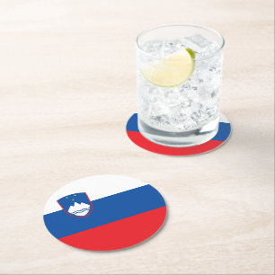 Slowenische Flagge Runder Pappuntersetzer