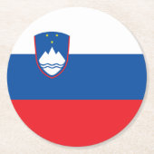 Slowenische Flagge Runder Pappuntersetzer (Vorderseite)