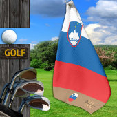 Slowenische Flagge & Slowenien mit Monogramm / Gol Golfhandtuch