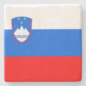 Slowenische Flagge Steinuntersetzer (Vorderseite)