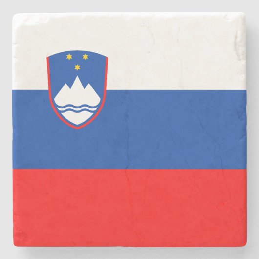 Slowenische Flagge Steinuntersetzer (Vorderseite)
