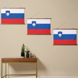 Slowenische Flagge Wandteppich Mit Holzrahmen