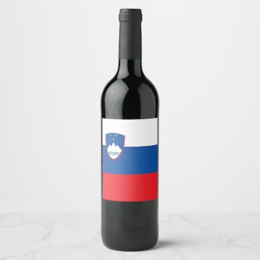 Slowenische Flagge Weinetikett (Vorderseite)