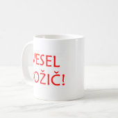 slowenische frohe Weihnachten Kaffeetasse (Vorderseite Links)