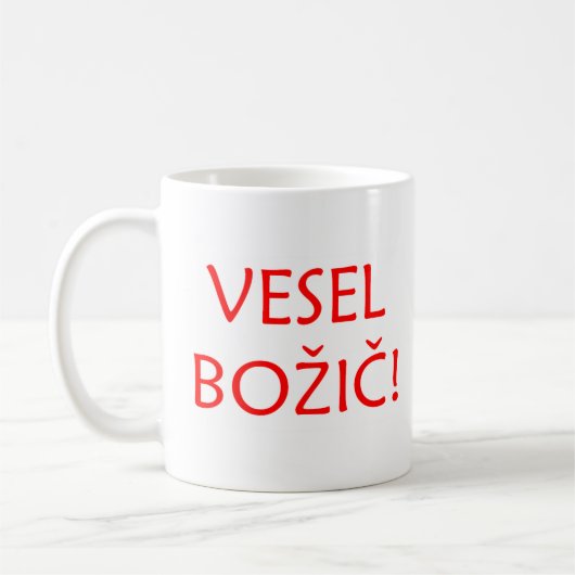 slowenische frohe Weihnachten Kaffeetasse (Links)