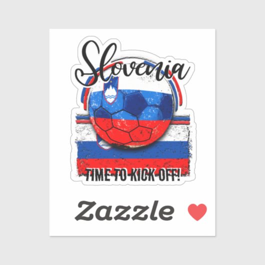 Slowenische Fußballflagge, Slowenischer Vintager F Aufkleber (Blatt)