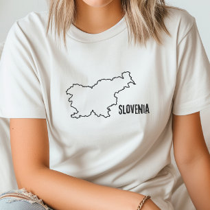 Slowenische Länderkarte Slowenische Grenzlinie For T-Shirt