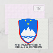 Slowenische Wappendecke Postkarte (Vorne/Hinten)
