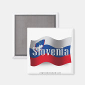 Slowenische Wave Flag Magnet (Vorderseite/Rückseite)