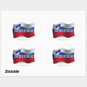 Slowenische Wave Flag Ovaler Aufkleber (Blatt)