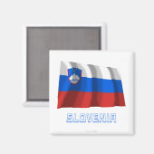Slowenische Waving Flag mit Name Magnet (Vorderseite/Rückseite)