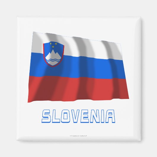 Slowenische Waving Flag mit Name Magnet (Vorne)