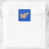 Slowenischer Kartenaufkleber Quadratischer Aufkleber (Tasche)