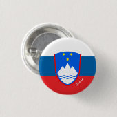 Slowenischer Knopf, patriotische slowenische Flagg Button (Vorne & Hinten)