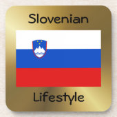 Slowenischer Untersetzer Flag+Text (Vorderseite)