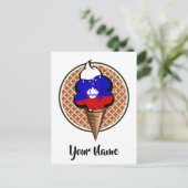 Slowenisches Eis unter der Flagge Postkarte (Stehend Vorderseite)