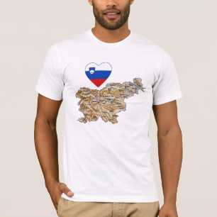 Slowenisches Flaggenherz und T - Shirt