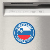Slowenisches RundEmblem Magnet (In Situ (Geschirrspüler))