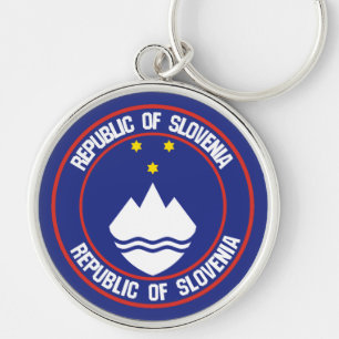 Slowenisches RundEmblem Schlüsselanhänger