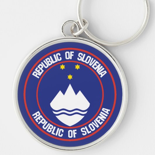 Slowenisches RundEmblem Schlüsselanhänger (Vorne)