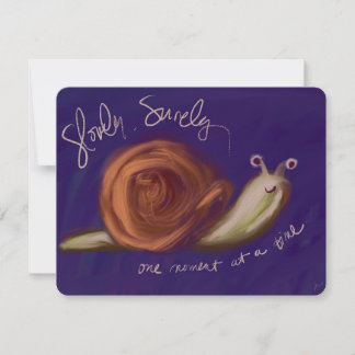 Slowly, Surely Oil Painted Snail Notecard Mitteilungskarte