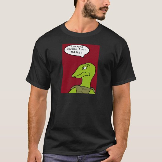 Slowpoke Turtle T - Shirt (Roter Hintergrund) (Vorderseite)