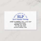 SLP-benutzerdefinierte Visitenkarten Visitenkarte (Rückseite)