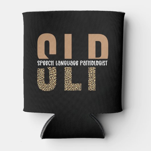 SLP cheetah print Speech language pathologist gift Dosenkühler (Vorderseite)