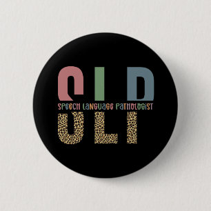 SLP Cheetah Print Speech Sprachpathologe Geschenk Button