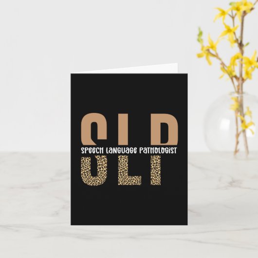 SLP Cheetah Print Speech Sprachpathologe Geschenk Karte (Gelbe Blume)