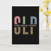 SLP Cheetah Print Speech Sprachpathologe Geschenk Karte (Gelbe Blume)