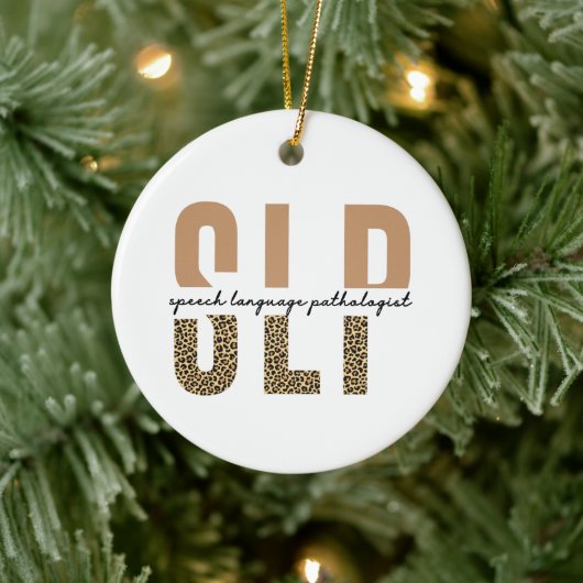SLP Cheetah Print Speech Sprachpathologe Geschenk Keramik Ornament (Baum)