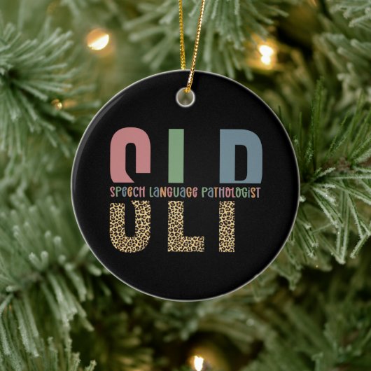 SLP Cheetah Print Speech Sprachpathologe Geschenk Keramik Ornament (Baum)