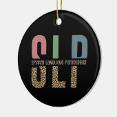 SLP Cheetah Print Speech Sprachpathologe Geschenk Keramik Ornament (Links)