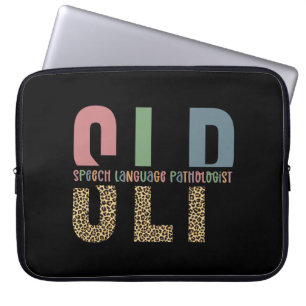 SLP Cheetah Print Speech Sprachpathologe Geschenk Laptopschutzhülle