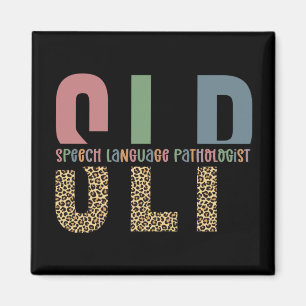 SLP Cheetah Print Speech Sprachpathologe Geschenk Magnet