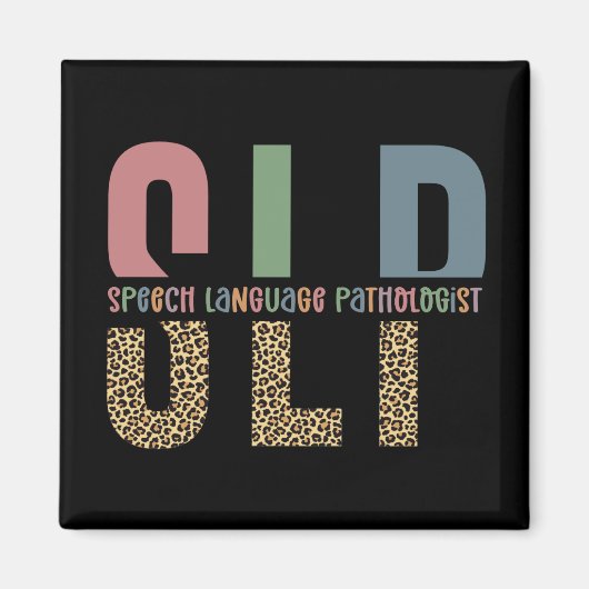 SLP Cheetah Print Speech Sprachpathologe Geschenk Magnet (Vorne)