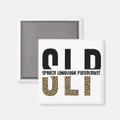 SLP Cheetah Print Speech Sprachpathologe Geschenk Magnet (Vorderseite/Rückseite)