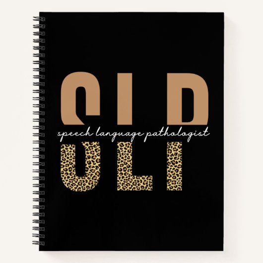 SLP Cheetah Print Speech Sprachpathologe Geschenk Notizblock (Vorderseite)