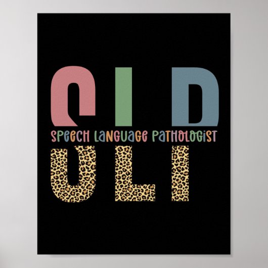 SLP Cheetah Print Speech Sprachpathologe Geschenk Poster (Vorne)