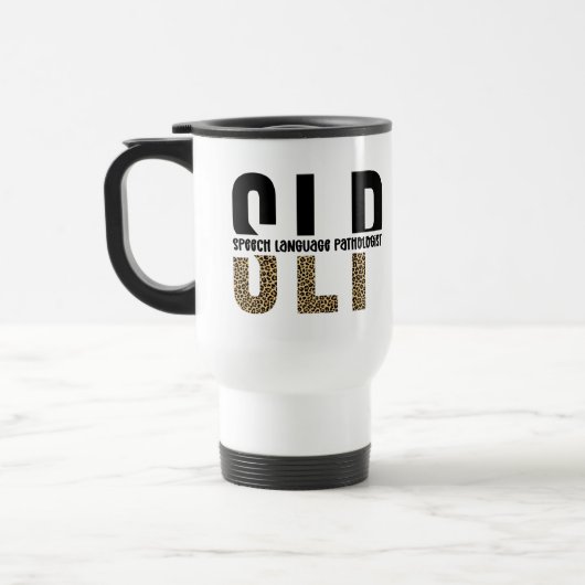 SLP Cheetah Print Speech Sprachpathologe Geschenk Reisebecher (Links)