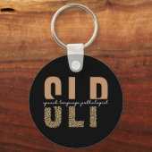 SLP Cheetah Print Speech Sprachpathologe Geschenk Schlüsselanhänger (Vorderseite)